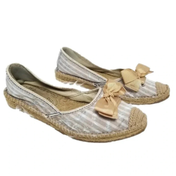 kenzie Shoes - Kenzie Striped Espadrilles Bow 7.5
